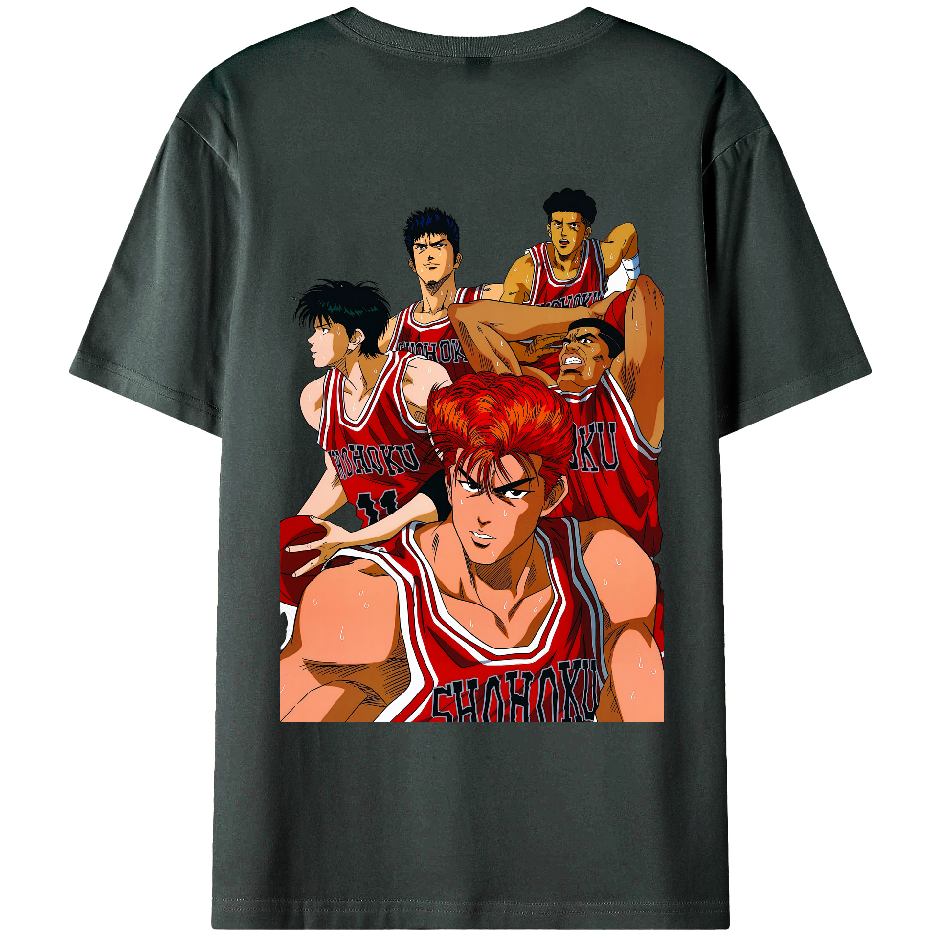 （画像用） SLAM DUNK／スラムダンク 綿100％ メンズ半袖Tシャツ（バックプリント） 通気性